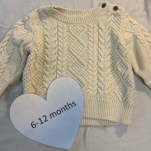 GAP - Cable Knit Long Sleeve Cream Sweater